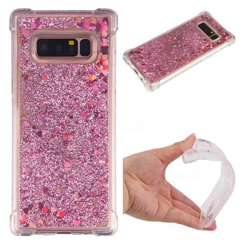 Dynamic Liquid Glitter Sand Quicksand Star TPU Case for Samsung Galaxy Note 8 - Diamond Rose