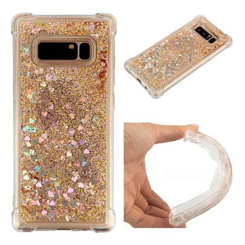 Dynamic Liquid Glitter Sand Quicksand Star TPU Case for Samsung Galaxy Note 8 - Diamond Gold