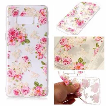 Peony Flowers Super Clear Soft TPU Back Cover for Samsung Galaxy Note 8