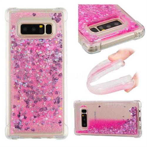 Dynamic Liquid Glitter Sand Quicksand TPU Case for Samsung Galaxy Note 8 - Pink Love Heart