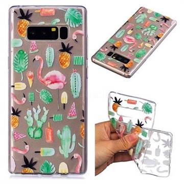 Cactus Flamingos Super Clear Soft TPU Back Cover for Samsung Galaxy Note 8