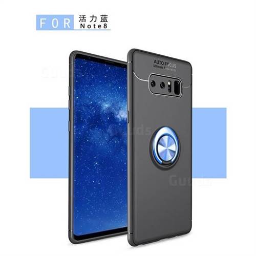 Auto Focus Invisible Ring Holder Soft Phone Case for Samsung Galaxy Note 8 - Black Blue
