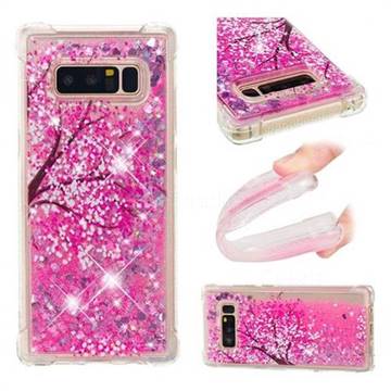 Pink Cherry Blossom Dynamic Liquid Glitter Sand Quicksand Star TPU Case for Samsung Galaxy Note 8