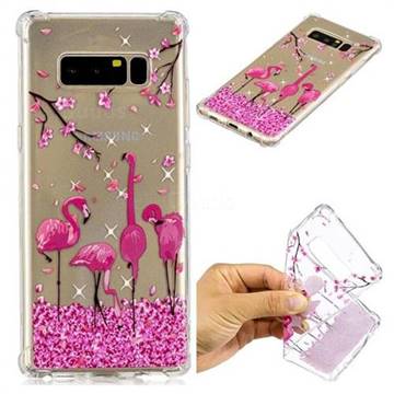 Cherry Flamingo Anti-fall Clear Varnish Soft TPU Back Cover for Samsung Galaxy Note 8