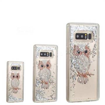 Seashell Owl Dynamic Liquid Glitter Quicksand Soft TPU Case for Samsung Galaxy Note 8