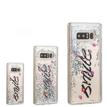 Smile Flower Dynamic Liquid Glitter Quicksand Soft TPU Case for Samsung Galaxy Note 8