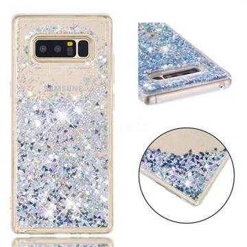 Dynamic Liquid Glitter Quicksand Sequins TPU Phone Case for Samsung Galaxy Note 8 - Silver
