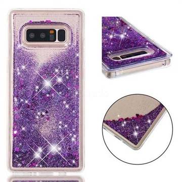 Dynamic Liquid Glitter Quicksand Sequins TPU Phone Case for Samsung Galaxy Note 8 - Purple