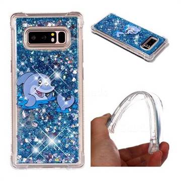 Happy Dolphin Dynamic Liquid Glitter Sand Quicksand Star TPU Case for Samsung Galaxy Note 8
