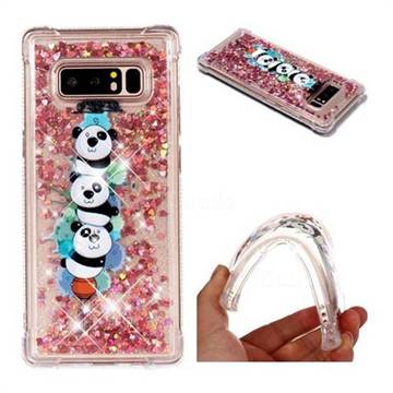 Three Pandas Dynamic Liquid Glitter Sand Quicksand Star TPU Case for Samsung Galaxy Note 8