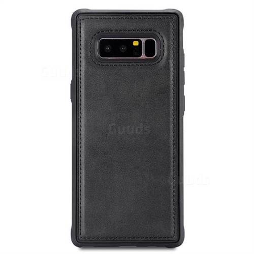 Luxury Shatter-resistant Leather Coated Phone Back Cover for Samsung Galaxy Note 8 - Black