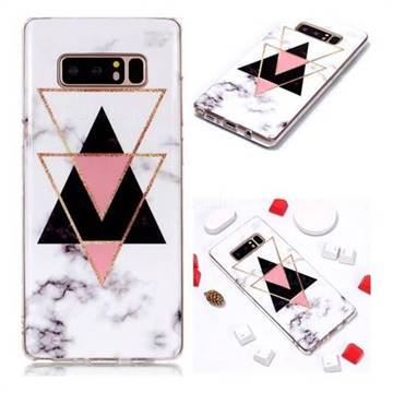 Inverted Triangle Black Soft TPU Marble Pattern Phone Case for Samsung Galaxy Note 8