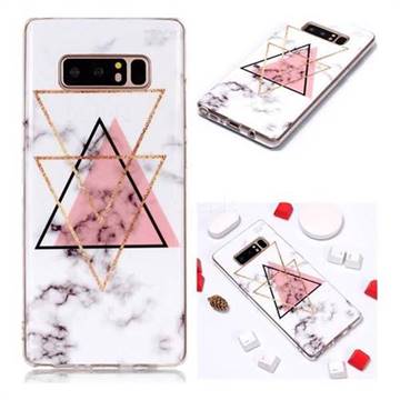 Inverted Triangle Powder Soft TPU Marble Pattern Phone Case for Samsung Galaxy Note 8