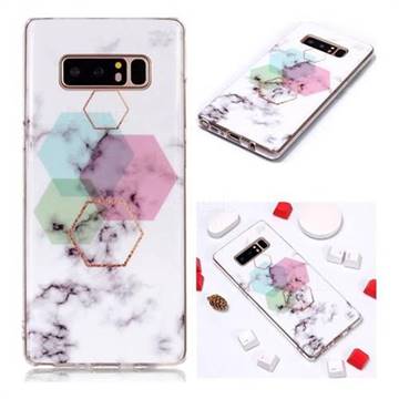 Hexagonal Soft TPU Marble Pattern Phone Case for Samsung Galaxy Note 8