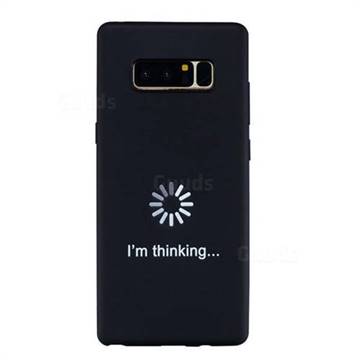 Thinking Stick Figure Matte Black TPU Phone Cover for Samsung Galaxy Note 8