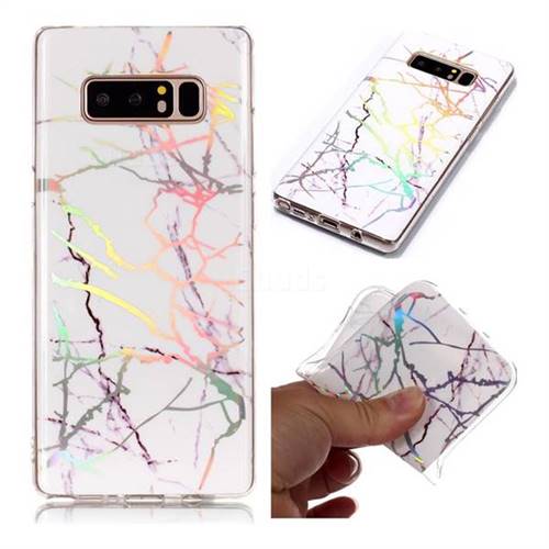 Color White Marble Pattern Bright Color Laser Soft TPU Case for Samsung Galaxy Note 8