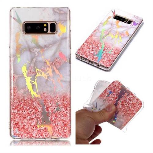 Powder Sandstone Marble Pattern Bright Color Laser Soft TPU Case for Samsung Galaxy Note 8