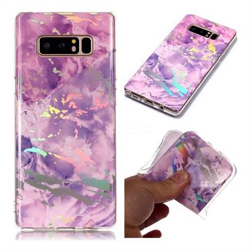 Purple Marble Pattern Bright Color Laser Soft TPU Case for Samsung Galaxy Note 8