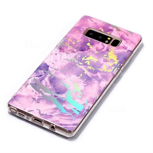 Purple Marble Pattern Bright Color Laser Soft TPU Case for Samsung ...