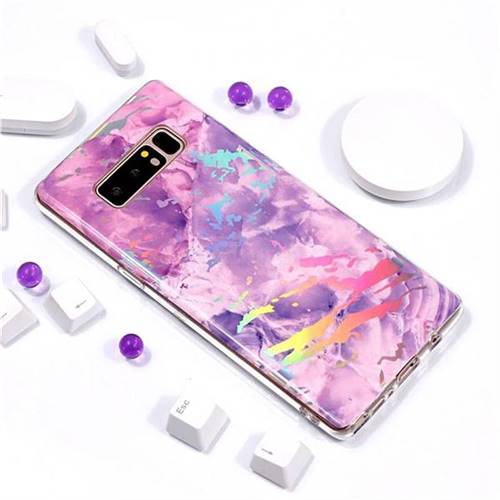 Purple Marble Pattern Bright Color Laser Soft TPU Case for Samsung ...