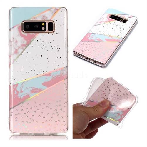 Matching Color Marble Pattern Bright Color Laser Soft TPU Case for Samsung Galaxy Note 8