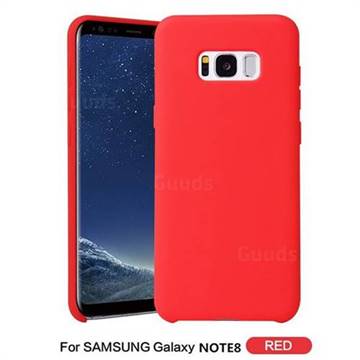 Howmak Slim Liquid Silicone Rubber Shockproof Phone Case Cover for Samsung Galaxy Note 8 - Red
