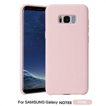 Howmak Slim Liquid Silicone Rubber Shockproof Phone Case Cover for Samsung Galaxy Note 8 - Pink