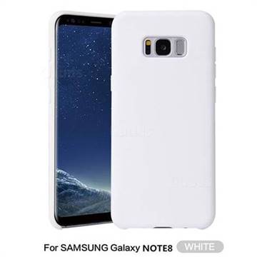 Howmak Slim Liquid Silicone Rubber Shockproof Phone Case Cover for Samsung Galaxy Note 8 - White