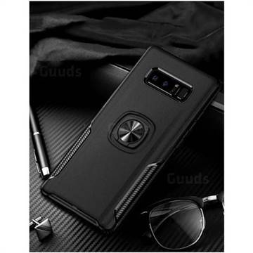 Knight Armor Anti Drop PC + Silicone Invisible Ring Holder Phone Cover for Samsung Galaxy Note 8 - Black
