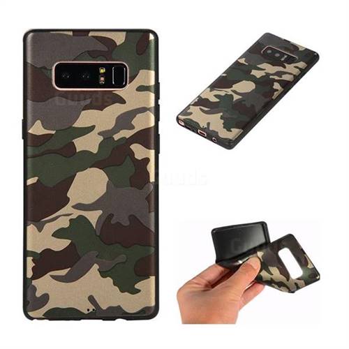 Camouflage Soft TPU Back Cover for Samsung Galaxy Note 8 - Gold Green