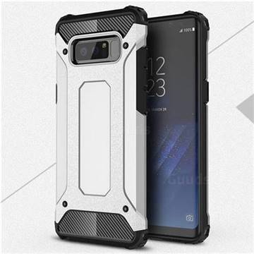 King Kong Armor Premium Shockproof Dual Layer Rugged Hard Cover for Samsung Galaxy Note 8 - Technology Silver