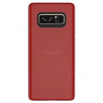 Triangle Texture Shockproof Hybrid Rugged Armor Defender Phone Case for Samsung Galaxy Note 8 - Red