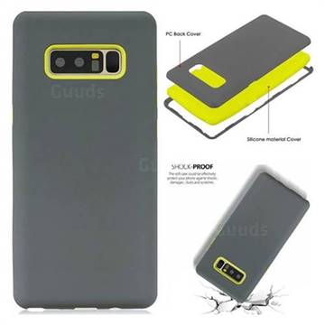 Matte PC + Silicone Shockproof Phone Back Cover Case for Samsung Galaxy Note 8 - Gray