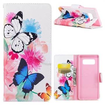 Vivid Flying Butterflies Leather Wallet Case for Samsung Galaxy Note 8