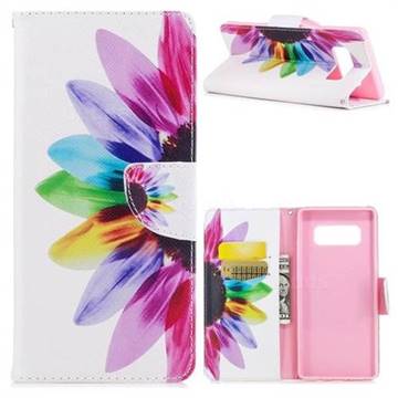 Seven-color Flowers Leather Wallet Case for Samsung Galaxy Note 8