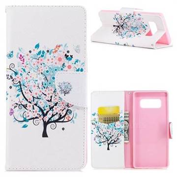 Colorful Tree Leather Wallet Case for Samsung Galaxy Note 8
