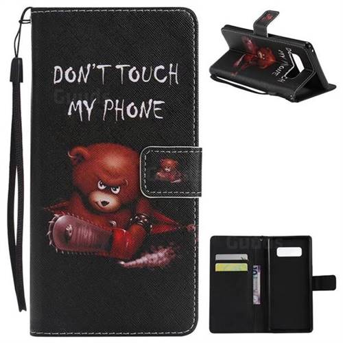 Angry Bear PU Leather Wallet Case for Samsung Galaxy Note 8