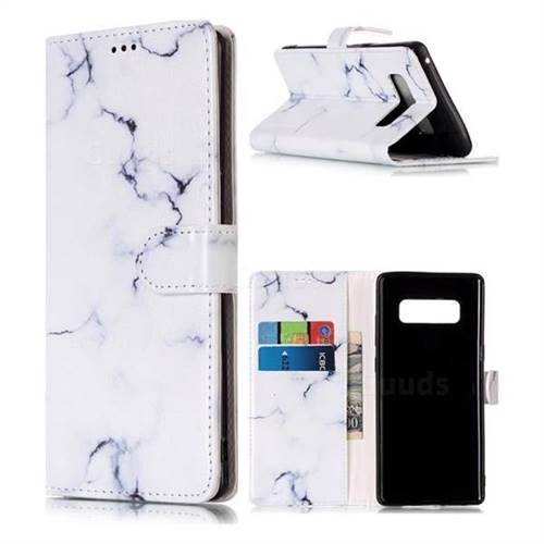 Soft White Marble PU Leather Wallet Case for Samsung Galaxy Note 8