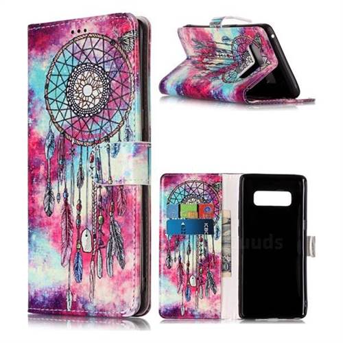 Butterfly Chimes PU Leather Wallet Case for Samsung Galaxy Note 8