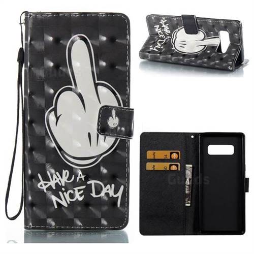 Have a Nice Day 3D Painted Leather Wallet Case for Samsung Galaxy Note 8