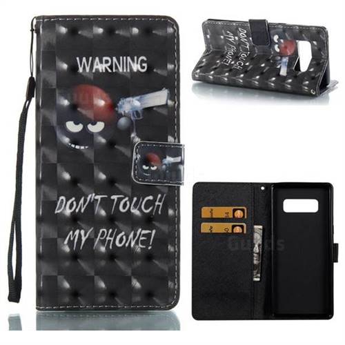 Bear Gunmen 3D Painted Leather Wallet Case for Samsung Galaxy Note 8