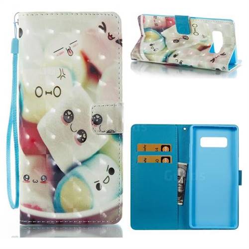 Marshmallow 3D Painted Leather Wallet Case for Samsung Galaxy Note 8