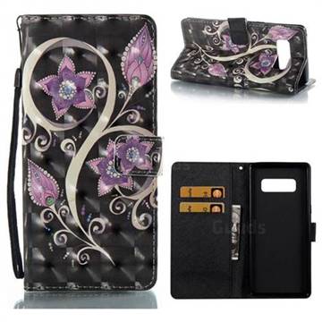 Peacock Flower 3D Painted Leather Wallet Case for Samsung Galaxy Note 8