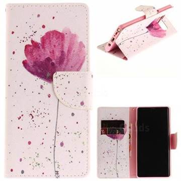 Purple Orchid PU Leather Wallet Case for Samsung Galaxy Note 8