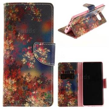 Colored Flowers PU Leather Wallet Case for Samsung Galaxy Note 8