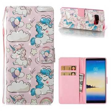 Angel Pony 3D Painted Leather Wallet Case for Samsung Galaxy Note 8