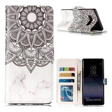 Marble Mandala 3D Relief Oil PU Leather Wallet Case for Samsung Galaxy Note 8