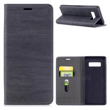 Tree Bark Pattern Automatic suction Leather Wallet Case for Samsung Galaxy Note 8 - Gray