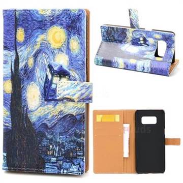 Lighthouse Painting Leather Wallet Case for Samsung Galaxy Note 8