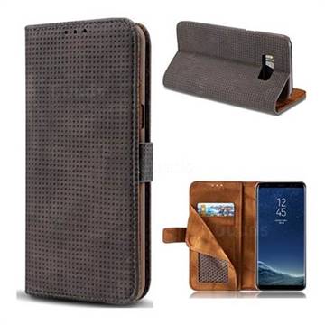 Luxury Vintage Mesh Monternet Leather Wallet Case for Samsung Galaxy Note 8 - Black